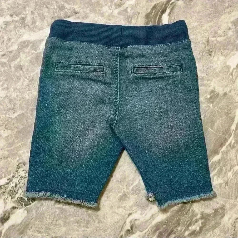 Epic Threads toddler Jersey Pull On Shorts blue denim Drawstring Size 4T - Picture 2 of 6